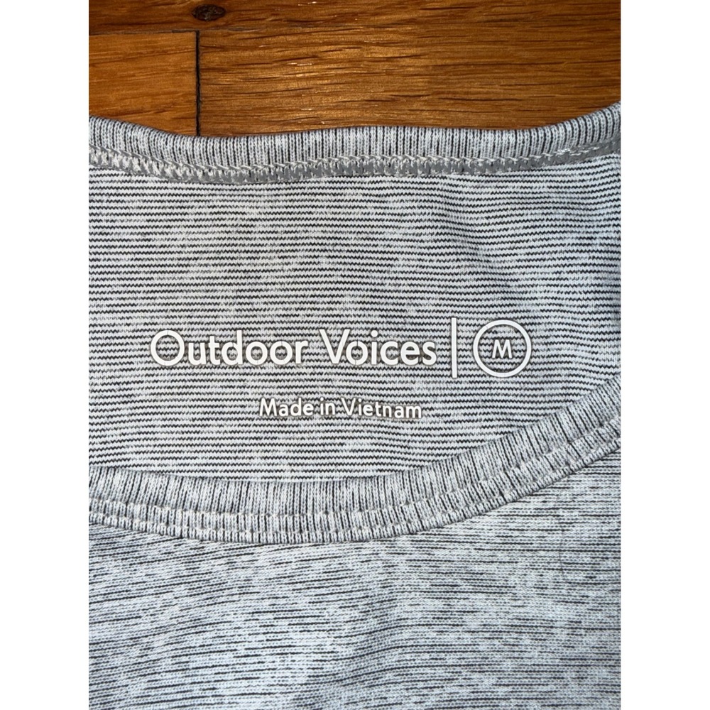 Outdoor Voices Athena Crop Top Heather Grey Space Dye High Neck Tank Medium - Picture 4 of 4